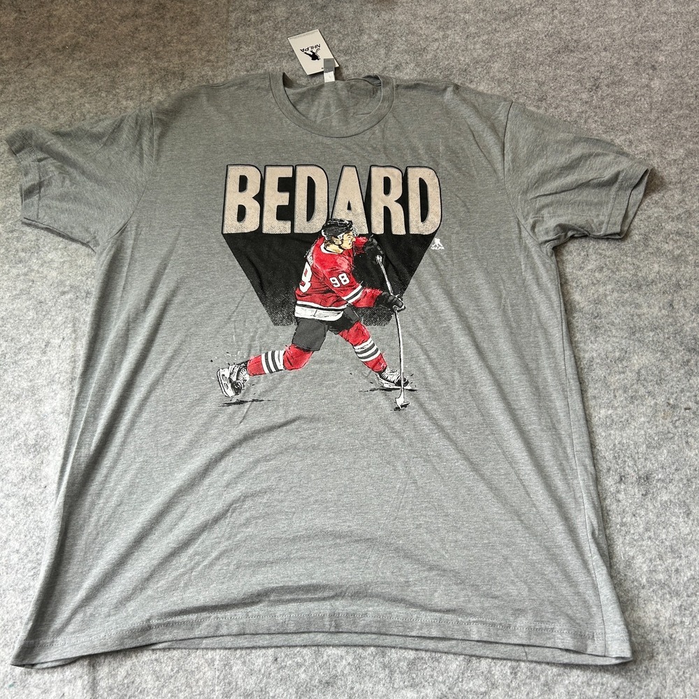Connor Bedard NHLPA 500 Level Mens Sz 2XL Short Sleeve T Shirt - NWT